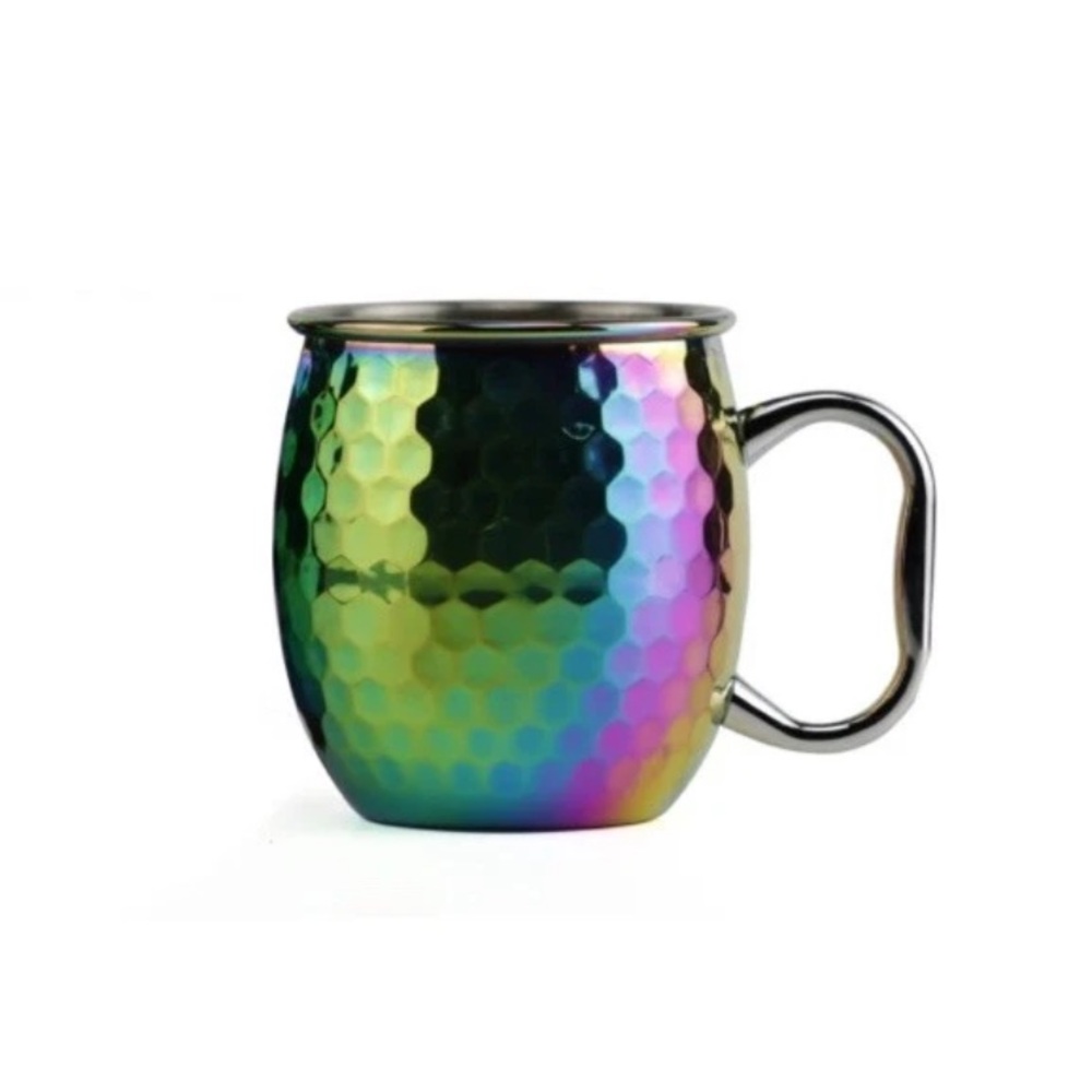 Bar 340 By Cambridge 20oz Rainbow Moscow Mule Mug Hammered Finish